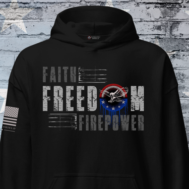 Faith Freedom Firepower Hoodie Patriotic Warrior Apparel
